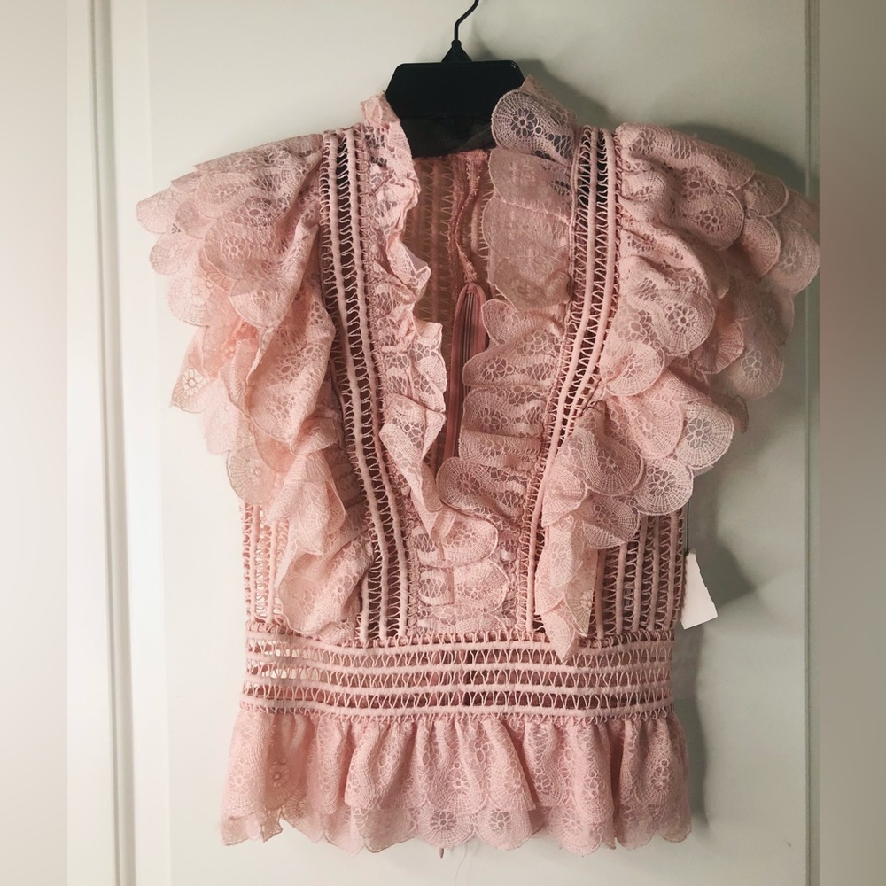 Pink lace too size small